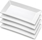 Porcelain Rectangular Dinner Platters, 9.75 Inch Rectangle Serving Plates by Yedio