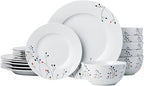 Amazon Basics 18-Piece Complete Kitchen Dinnerware Set, Microwave and by AmazonBasics