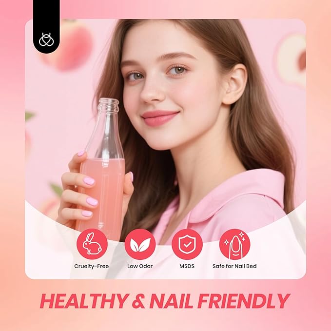 Beetles Jelly Gel Nail Polish Set, 6 Colors Jelly Nude Pink Gel Polish Kit Neutral Sheer Shimmer Glitter Translucent Effect Soak off Uv Nail Concealer DIY Manicure Spring Summer Gift for Women