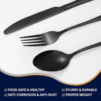 48-Piece Black Silverware Set - Image 4