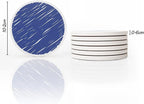 AD Set of 6 Coasters for Drinks Absorbing Round Ceramic Stone Coaster - Image 3