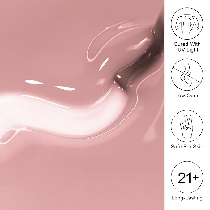 Imtiti Jelly Gel Nail Polish, 15ML Natural Coffee Sheer Jelly Gel Polish Soak Off LED UV Nail Gel Polish Nude Translucent Gel Nail Polish Nail Starter Manicure Salon Nail Kit