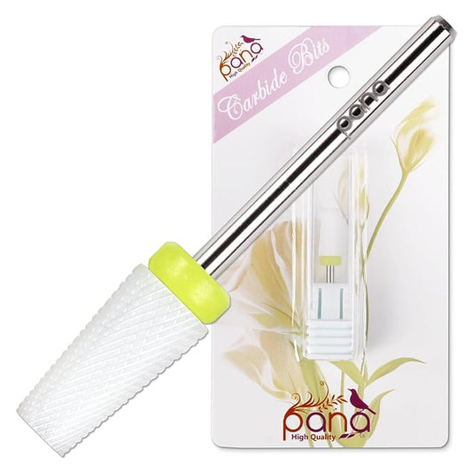 pana Professional USA Ceramic White TAPERED Barrel Bit Nail Drill (Grit: EXTRA FINE - XF) 3/32Inch Shank Size