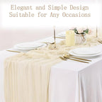 4 Pack Ivory Cheesecloth Table Runner 20 x 120 inch Gauze Table Runners 10 FT - Image 4