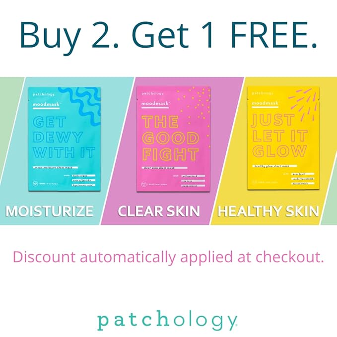 Patchology Moodmask The Good Fight Facial Sheet Mask - Hydrating & Soothing Face Mask for Men and Women - Willow Bark, Tea Tree & Peppermint for Moisture and Skin Support