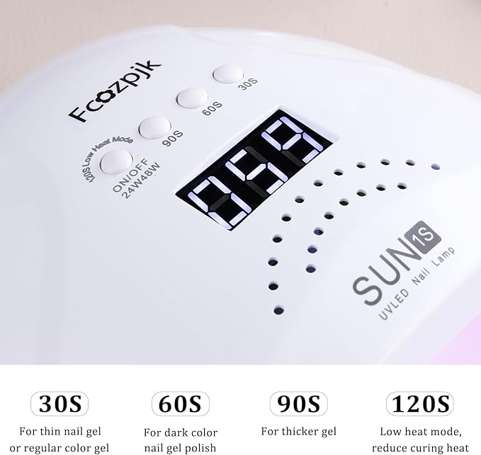 UV LED Nail Lamp, 48W Nail Dryer for Gel Polish with 30 Beads 4 Timers Smart Sensor Fast Curing Home Manicure Professional Salon Nails Art Tools Supplies