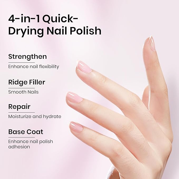 Nail Strengthener, Nail Hardener Extra Strong and Growth, Repair for Thin and Damaged Nails Ridge Filler Sheer Nails Polish 0.54 fl.oz