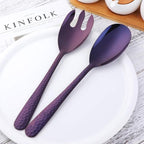 Salad Spoon and Fork Set, 12 Inch Stainless Steel Salad Server, Dishwasher Safe - Image 2