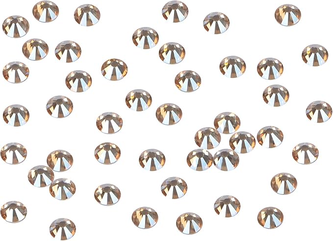 1440PCS Art Nail Rhinestones Non Hotfix Glue Fix Round Crystals Glass Flatback for DIY Jewelry Making with one Picking Pen (ss20 1440pcs, Lt. Peach)