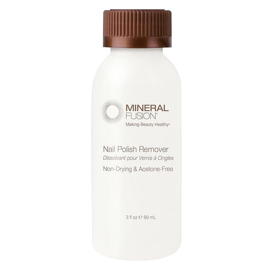 Mineral Fusion Nail Polish Remover - Acetone-Free Nail Care with Natural Solvents - Non Drying Liquid Formula - TSA-friendly Travel Size - 3 fl oz