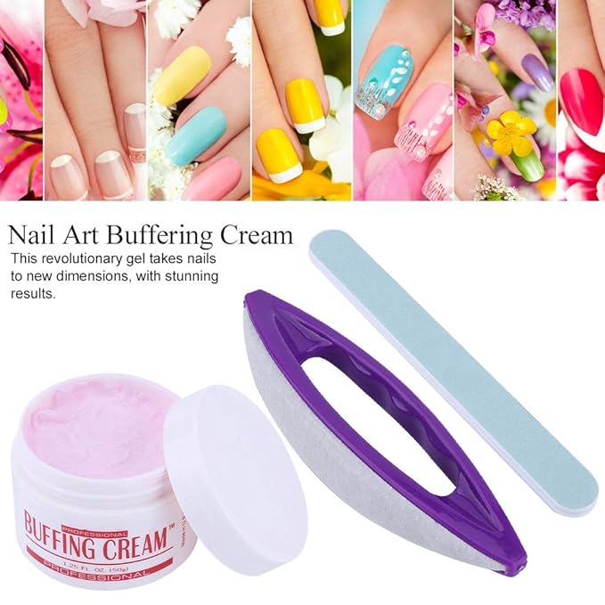 Nail Buffers Blocks For Nails, Manicure Polishing Kit, Nail Art Buffing Cream+Nail Brush Buffer+Polishing Strip Nail Care Tools Set Nail Buffer Block for Professional Manicure Pedicure Salon