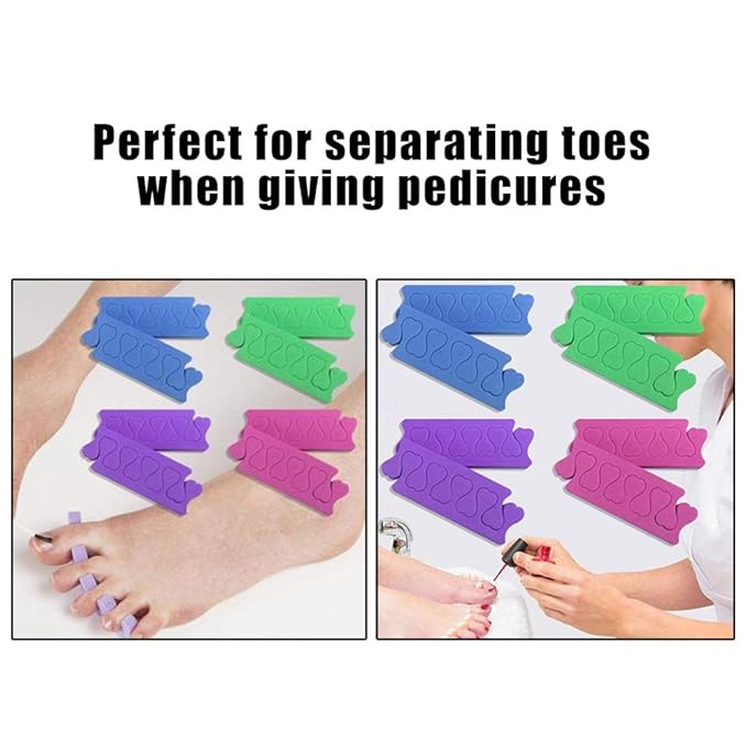 Toe Separators Toe Spacers Variety Colors Series (12 Pairs)- Apply Nail Polish During Pedicure Manicure - Stocking Stuffers for Women Girls - Nail Spa Party Supplies (Multicolors 12-Pairs)