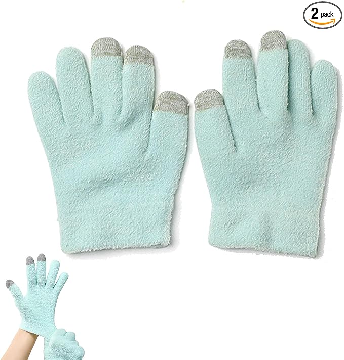 Moisturizing Gloves for Dry Hands, Touchscreen Silicone Gloves Reusable Spa Hydrating Gloves for Women Hand Care Cracked Skin