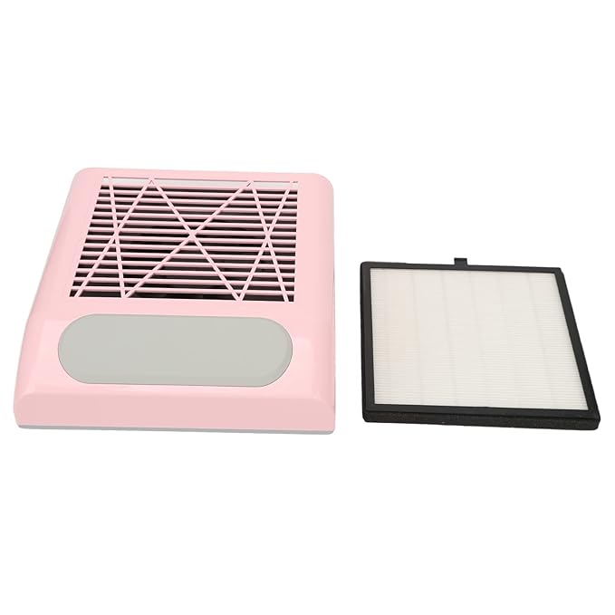 Nail Dust Collector with Reusable Filters, Professional 80W Strong Suction Power Nail Extractor Vacuum, Low Noise Acrylic Nail Dust Cleaner for Home Salon Use, Christmas Gift