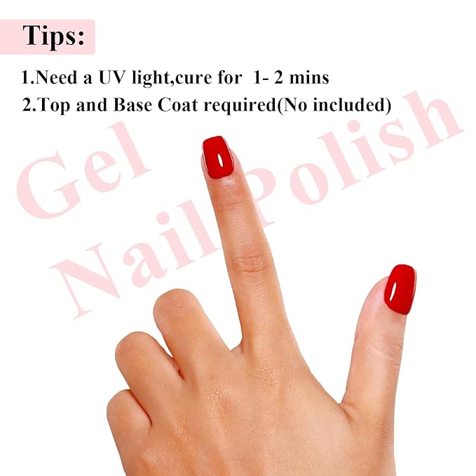 Imtiti Red Jelly Gel Nail Polish, Sheer Translucent UV Gel Polish for Nail Art Soak off UV Led 10ML