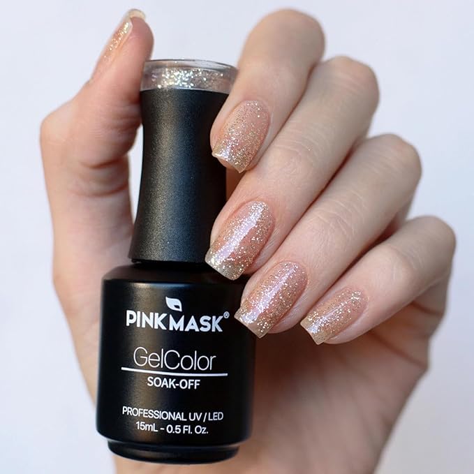 PINK MASK Gel Color Nail Polish Miley - Popstar Col. 15ml / o.5 oz - UV/LED Gel Polish, Non Wipe, Long Lasting, Soak Off Formula