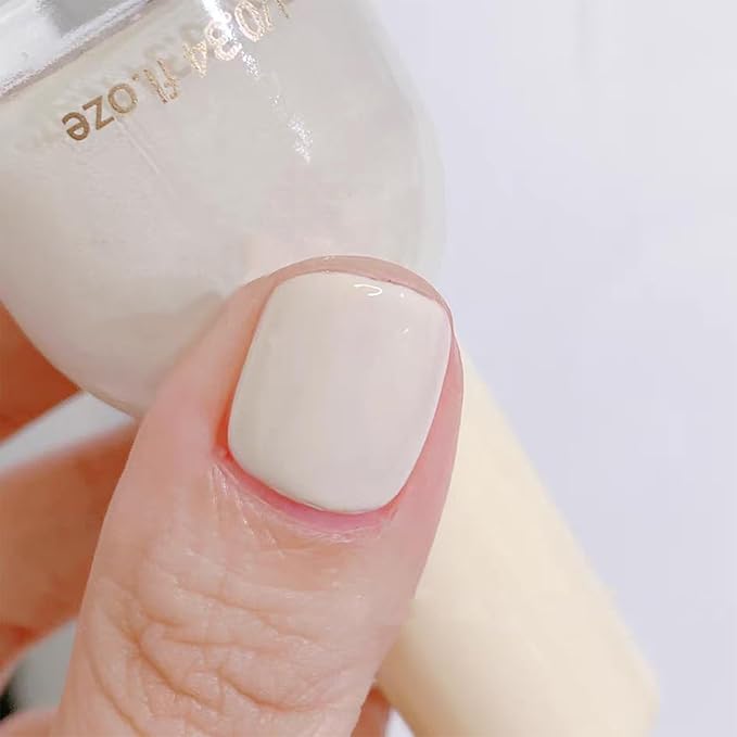 COSMOO Cream White Quick Dry Nail Polish, Vegan Chip-Resistant Long-Lasting Nail Lacquer for Nail Art Varnish, 0.34 fl oz (Cream White)