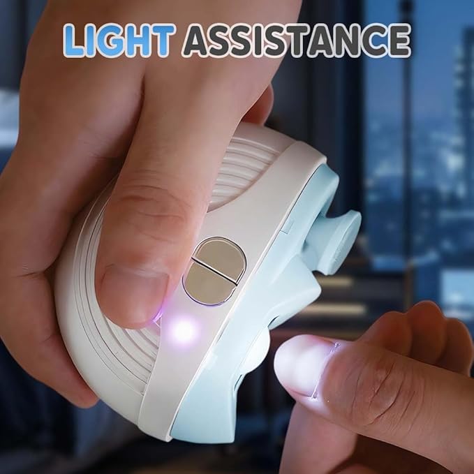 Upgrade Electric Nail Clipper,2 in 1 Automatic Nail Trimmer with Polishing, 2-Speed Adjustable, Multifunctional Nail Trimmer for Seniors, Kids, Adults (1Pcs White)