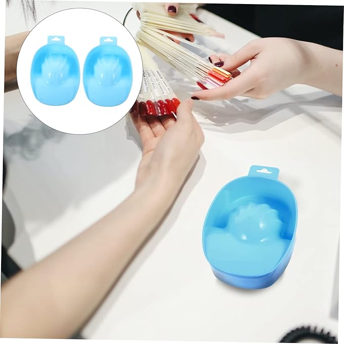 MERRYHAPY 2pcs Nail Soak Bowls for Manicure Spa Hand Soaking Trays for Nail Art and Cuticle Softening for Home Use and Professional Salons