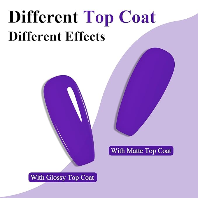 Imtiti Purple Gel Nail Polish, Dark Purple Gel Polish High Gloss Soak Off UV LED Autumn Winter Art Manicure Salon DIY Design 10ML