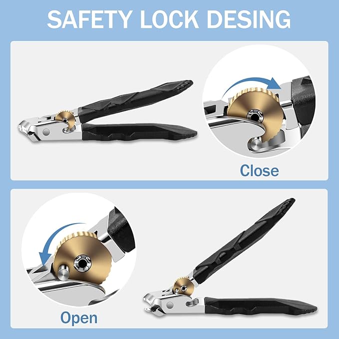 (1SET) 2025 New Orthoclip Toe Nail Clippers，New Ultra Sharp Stainless Steel Wide Jaw Opening Anti-Splash Slanted Nail Clippers of Oblique and Flat Mouth,Thick Nails, Fingernails & Toenails