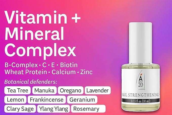 Nail Strengthening Oil Plus for Hands & Feet, Enhanced Growth & Repair for Damaged, Fungus, & Weak Nails, Nourishing 25 Essential & Carrier Oils Formula - 0.33 fl oz
