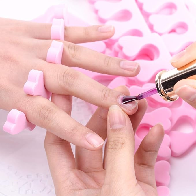 Toe Separators, Lainrrew 50 Pcs/ 25 Pairs Soft Foam Toe Separator Pedicure Toe Stretcher Toe Spacers Cushions Finger Dividers with 5 Nail Files for Nail Polish, Toes & Finger Relaxing Holding