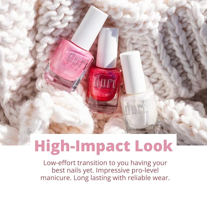 duri 10 True Red Nail Polish, Bright Perfect Red, Full Coverage, Glossy, Fast Drying, Lasting, Fats Drying, 0.45 Fl Oz