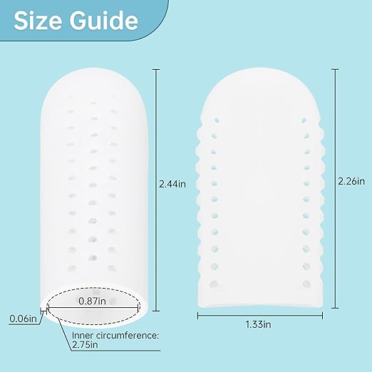 Extended Big Toe Cap for Men, 10 Pcs X-L Breathable Toe Protector Toes Cover Sleeves with Holes, Provides Relief from Missing or Ingrown Toenails, Corns, Blisters, Hammer Toes, Reduce Friction