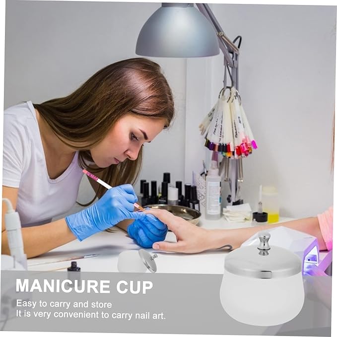 2pcs Glass Crystal Nail Soaking Bowl for Dip Powder Acrylic Liquid Nail Art