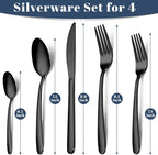 Hunnycook 20-Piece Black Silverware Set - Image 2