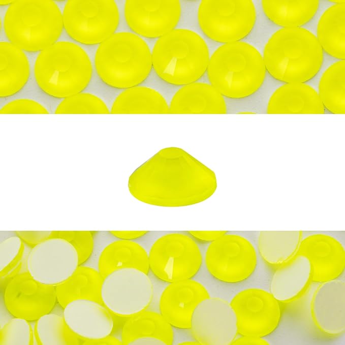 Novani 3000 Pieces Flatback Rhinestones Glass Round Gems Neon-Yellow Crystals for Nail Art DIY Crafts Clothes Shoes,SS10,2.7-2.9mm