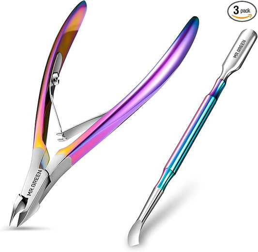 Cuticle Trimmer with Cuticle Pusher,Cuticle Nipper Professional Stainless Steel Cuticle Cutter,Sharp Durable Pedicure Manicure Tools for Fingernails and Toenails