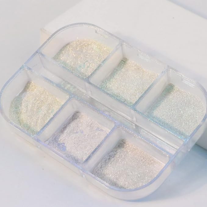 Aurora Nail Art Powder, Holographic Fine Nail Powder Design, Iridescent Nail Dust Pigment for Nail Art Gel Polish, Women Girls Manicure Glitter Decorations, Resin Nail Art Tips, Acrylic Nails Supplies