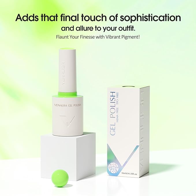 VENALISA Green Gel Nail Polish 1 Pcs 10ML Pastel Mint Green Gel Polish Soak Off Salon Manicure DIY at Home Nail Art For Girls Women