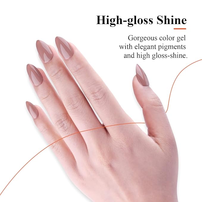 Imtiti Gel Nail Polish, 0.5 Fl Oz Varnished Rosewood Nude Neutral Gel Polish, DIY Nail Art Starter Kit for Women Girls