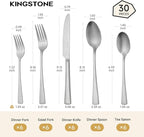 30-Piece Silverware Set, 18/10 Stainless Steel Flatware Set - Image 2