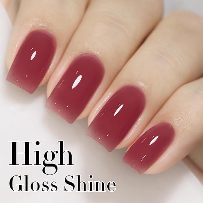 Double Rhythm Gel Polish 15ML Jelly Sheer Pastel Light Milky Color Pearl White Bottle 1 PC 0.5 OZ Full Size Nail Art Salon at Home (Pink Purple-D1375)