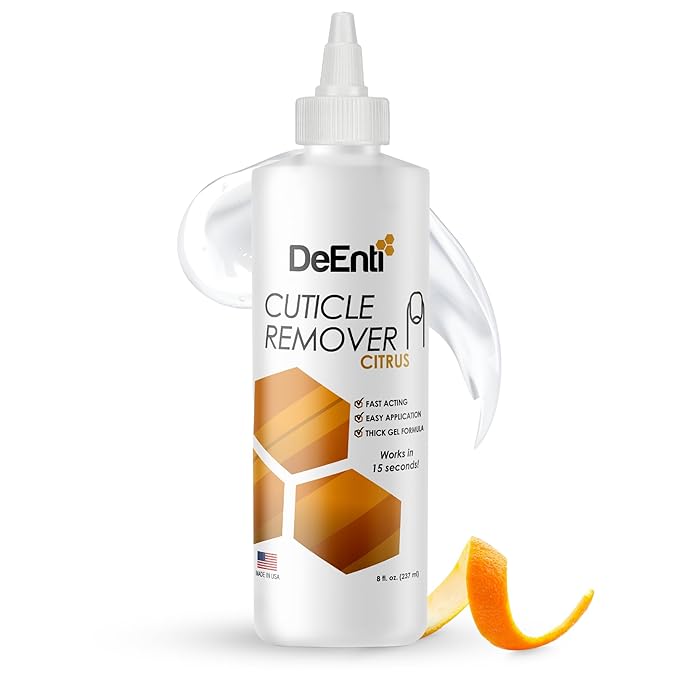 DeEnti Instant Cuticle Remover Gel, Professional Cuticle Softener with Instant 15-Second Removal, 8oz Bottle for Hand, Foot & Nail Care, Salon Quality Manicure & Pedicure Supplies