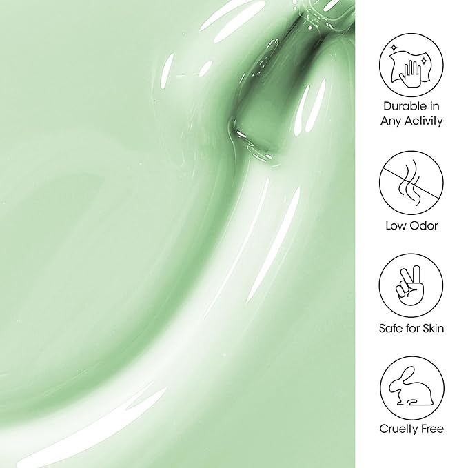 Gellen Gel Nail Polish 18Ml Jelly Mint Green Spring Translucent Pastel Sheer Soak Off UV for Nail Art at Home 0.61 Fl Oz