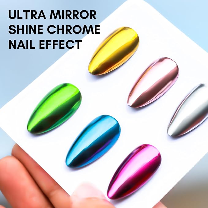 Makartt Gel Top Coat for Chrome Nail Powder - 15ml Clear No Wipe High Gloss Top Coat Gel Nail Polish Mirror Shine Long Lasting Easy Application, Soak off UV Lamp, DIY Home Salon Art Design