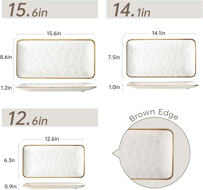 Ceramic Rectangle Serving Platter - Image 2