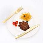 Hammered Silverware Set Gold Modern Stainless Steel Flatware - Image 8