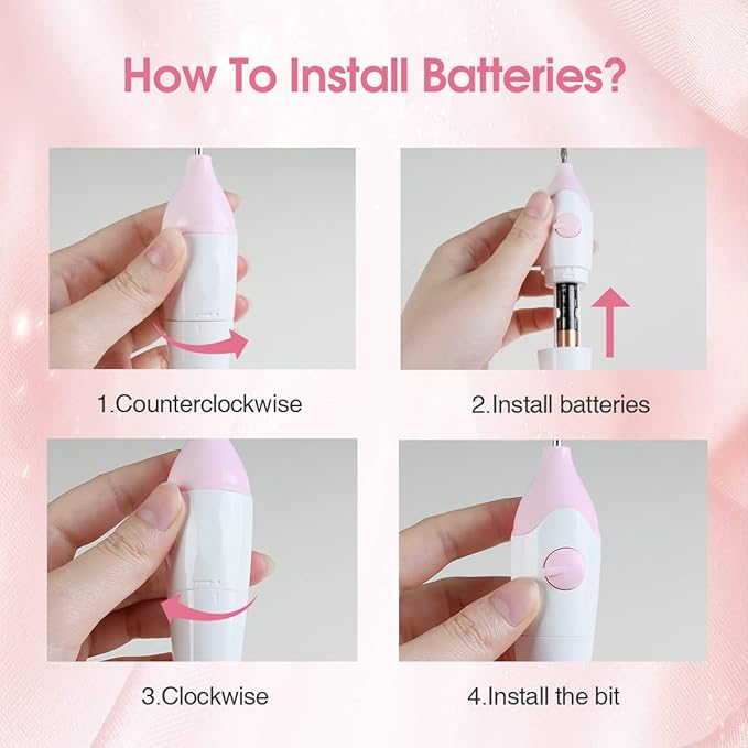 TOUCHBeauty Electric Nail Care Set - with UV Light Stand, 10pcs Nail Bits, Buffer Drill Polisher, Fingernails and Toenails Care Set, Pink