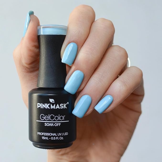PINK MASK Gel Color Nail 15mL, Soak-Off Professional UV/LED, No-Wipe Formula, Long Lasting shine nails polishes. Gel Color - Jacques Cousteau