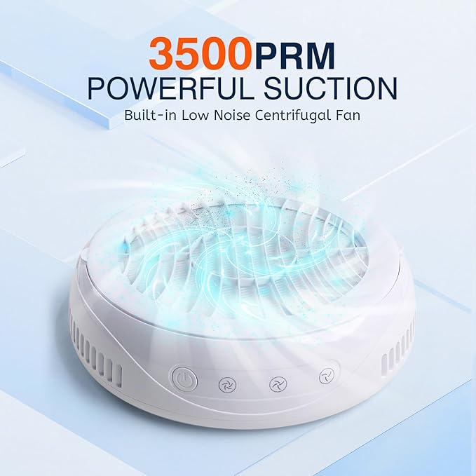 Goodoo Nail Dust Collector, Compact Nail Dust Collector for Beginner with Reusable Filter for Acrylic Nail Polishing Manicure Dust Collector Nail Tech Salon Home