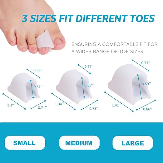 Hammer Toe Straightener Corrector - Toe Spacers Toe Separators for Bunion, Curled Toes, Hammertoes, Toe Corrector Toe Splint for Men and Women,6 Pack (Large Size)