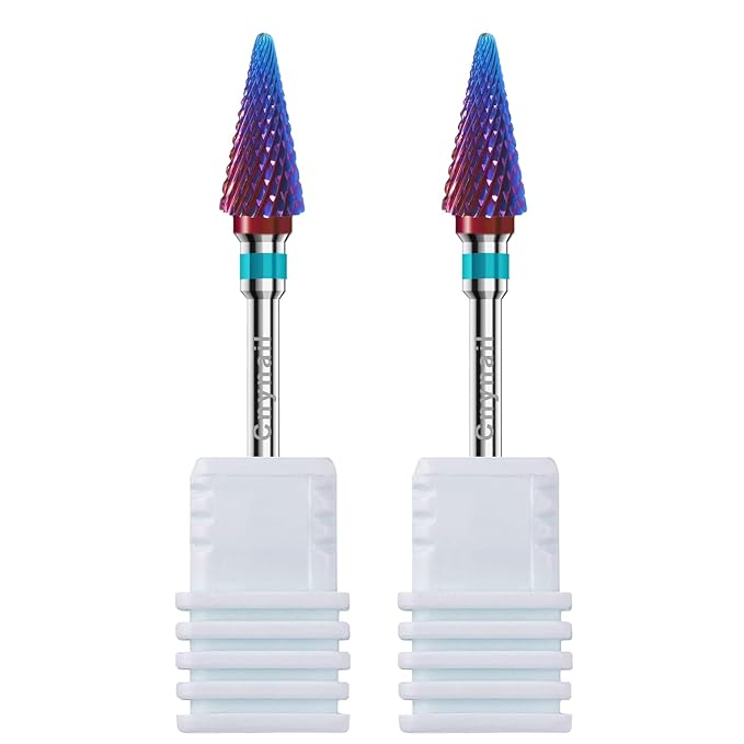 3/32" 2PCS Clean Umberllas Bits Medium Grit Carbide Cuticle Cleaner Bit for Electric Nail Drills – Professional Manicure Tool for Nail Salons and Home Use (M Grit. Purple)