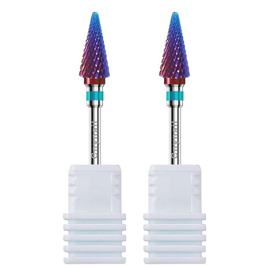 3/32" 2PCS Clean Umberllas Bits Medium Grit Carbide Cuticle Cleaner Bit for Electric Nail Drills – Professional Manicure Tool for Nail Salons and Home Use (M Grit. Purple)