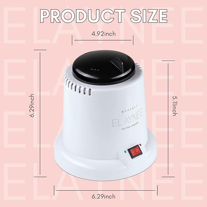 Makartt Nail Tool Sterilizer - For Esthetician Sterilization Machine Metal Nail Art Tools Lash Tech Supplies Must Haves Autoclave Sterilizers High Temperature For Manicure Salon